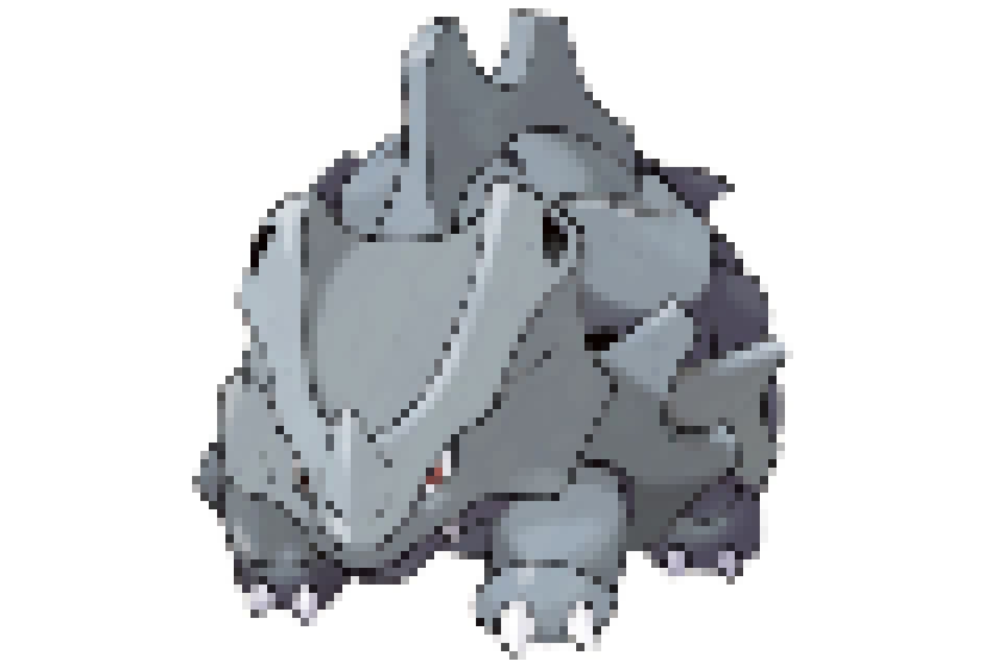 Pixel Art Pokemon Rhinocorne | Modèle Coloriage Facile | Dessin à Imprimer