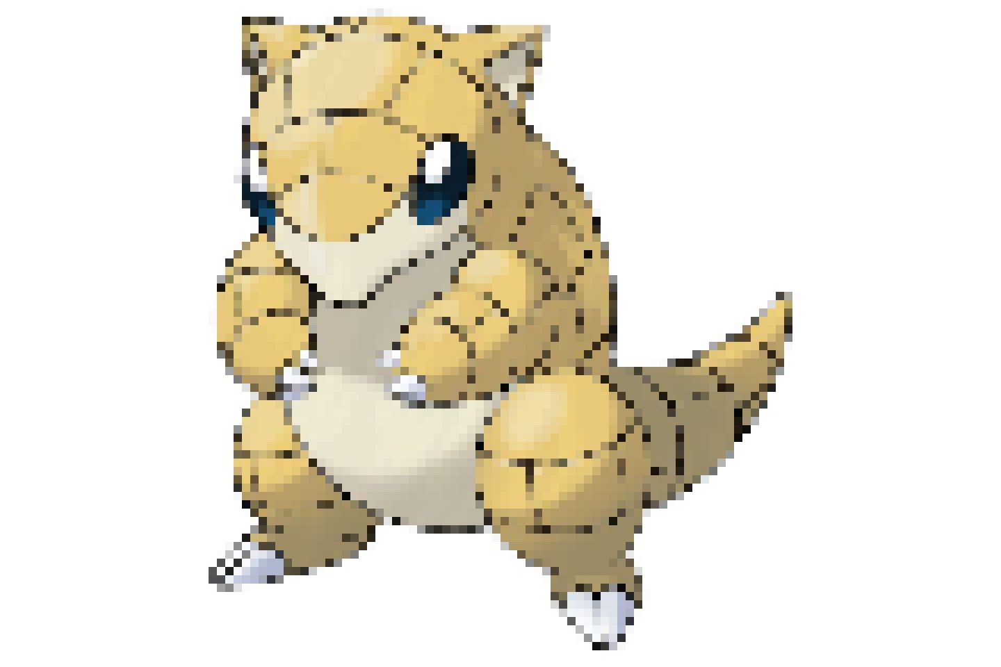 Pixel Art Pokemon Sabelette | Modèle Coloriage Facile | Dessin à Imprimer