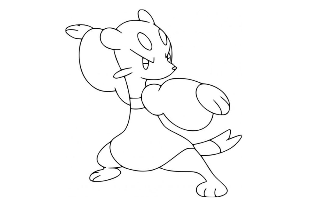coloriage pokemon kungfouine
