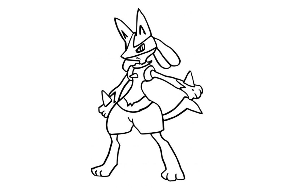 coloriage pokemon lucario