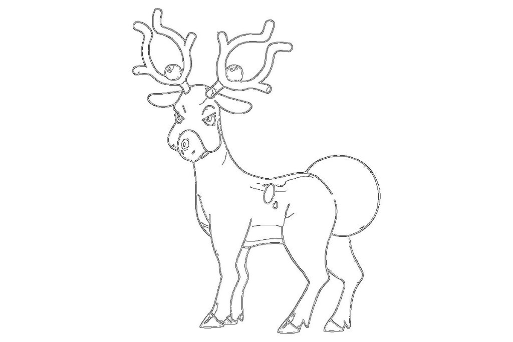 coloriage pokemon cerfrousse