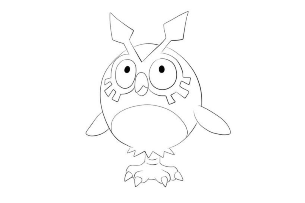 coloriage pokemon hoothoot
