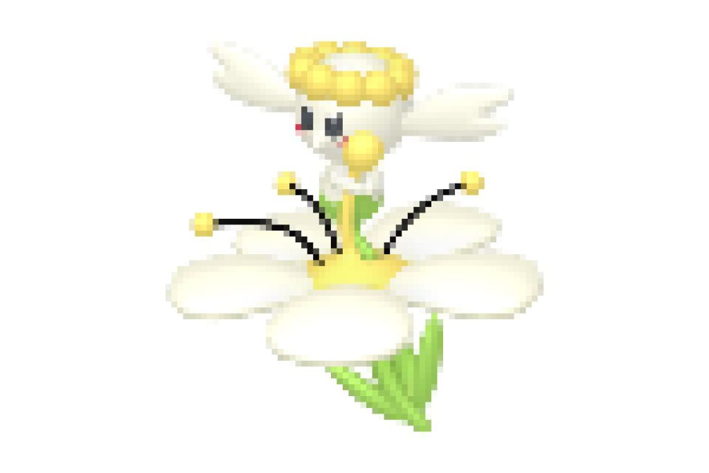 pixel art pokemon flabébé fleur blanche