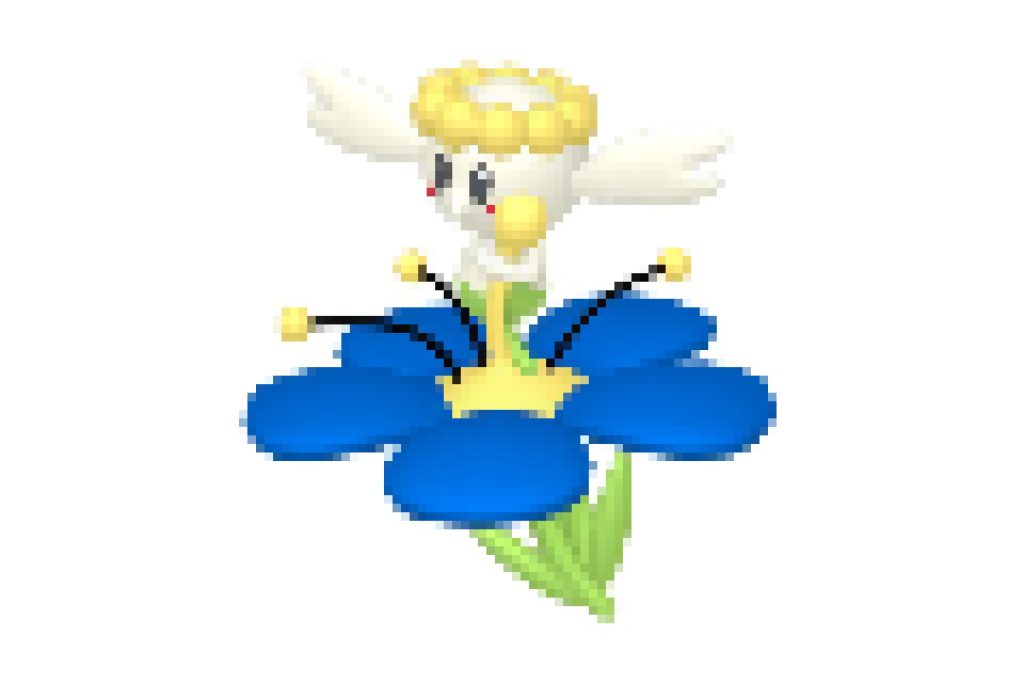 pixel art pokemon flabébé fleur bleue