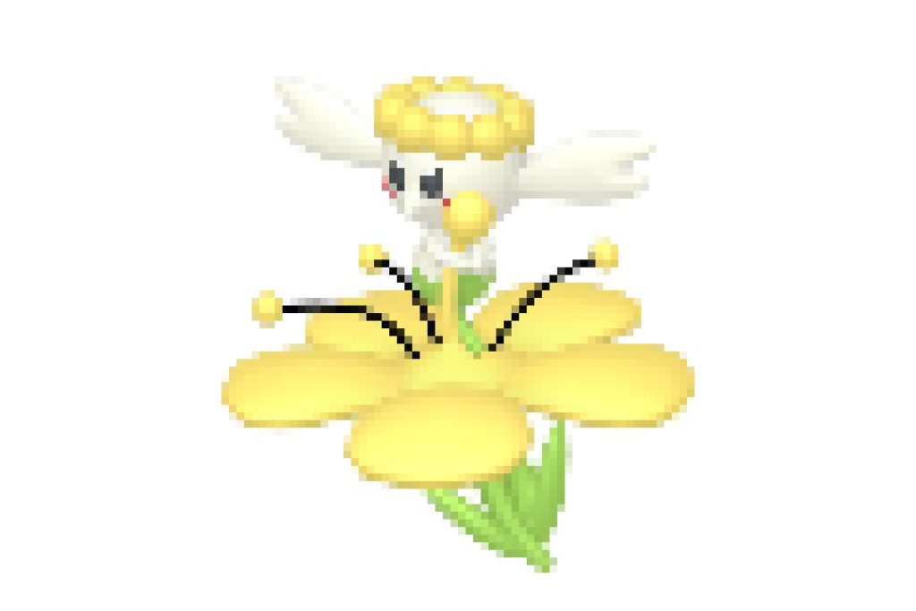 pixel art pokemon flabébé fleur jaune
