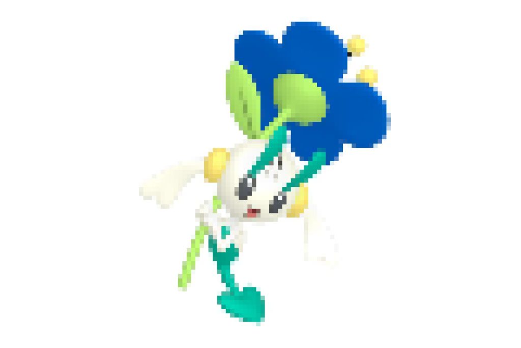 pixel art pokemon floette fleur bleue