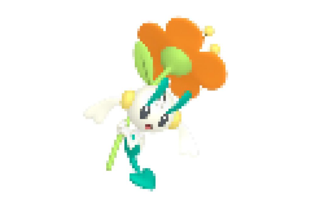 pixel art pokemon floette fleur orange